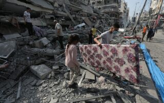 Illustration : Destructions dans la bande de Gaza en octobre 2023 Palestinian News & Information Agency (Wafa) in contract with APAimages